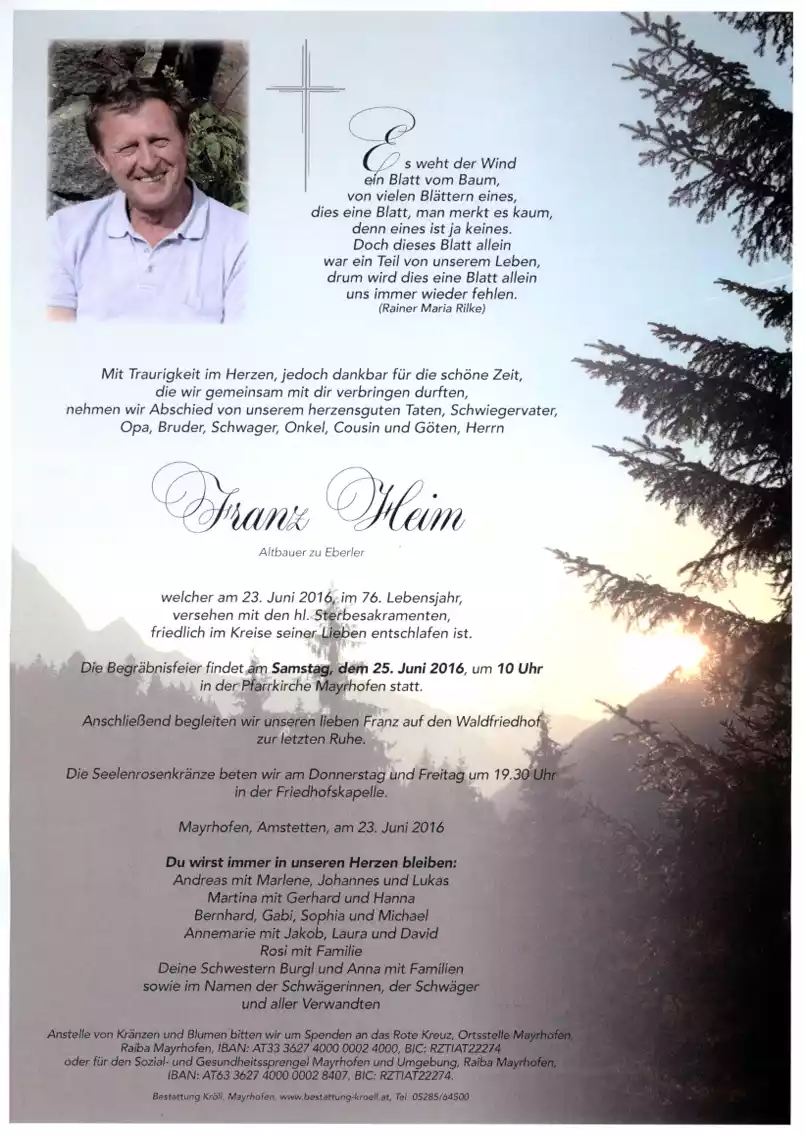 Parte von Franz Heim